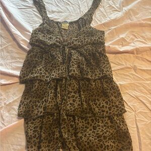 Leopard Print Sleeveless Blouse